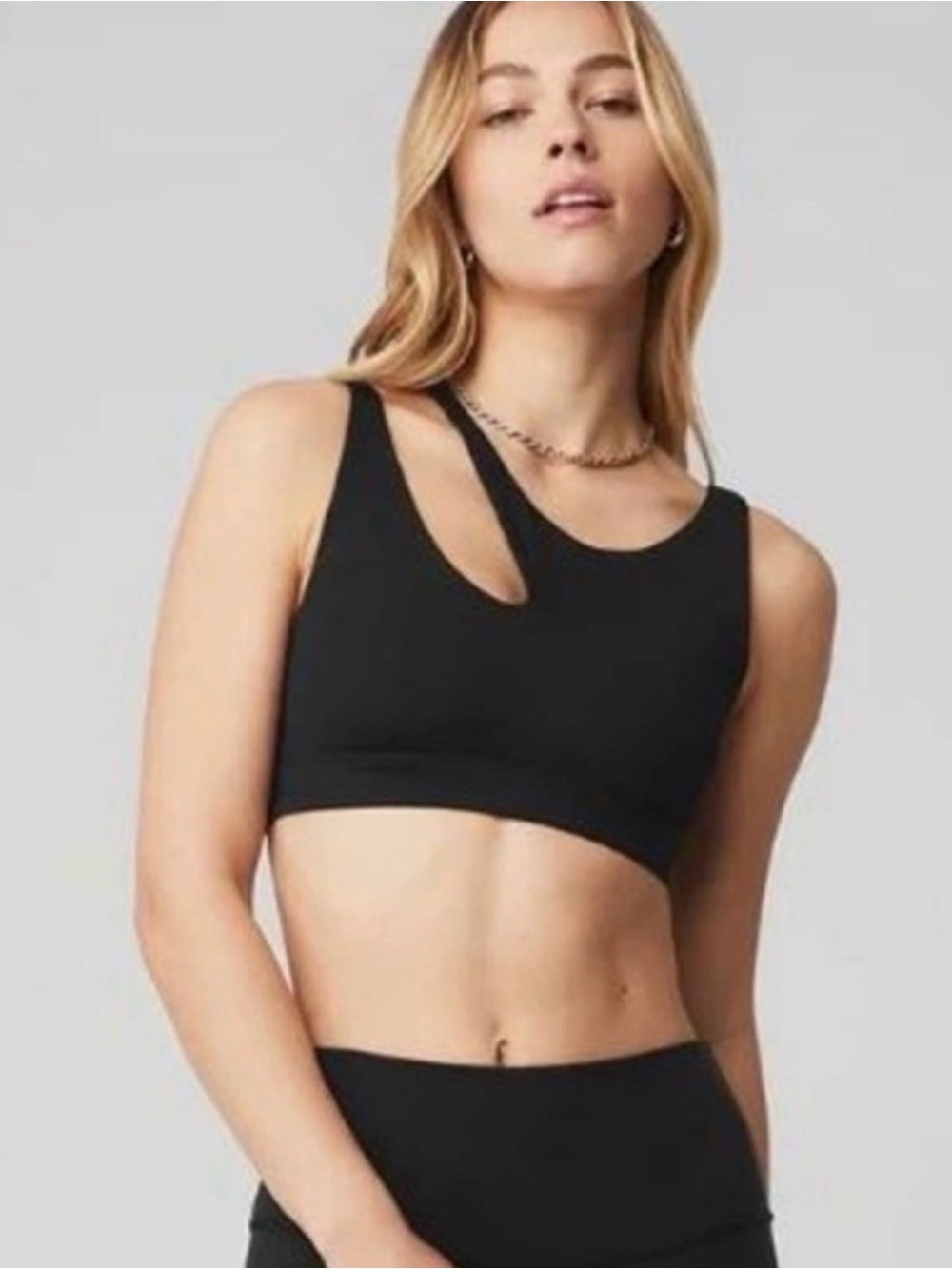 ALO Yoga Black Strappy Low-Impact Sports Bra